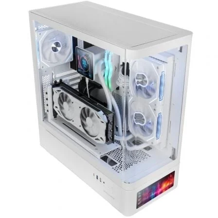 Caixa ATX Mars Gaming MC-LCDPRO com Ecrã IPS de 7.2" Vidro Temperado Curvo Branco - Imagem 2