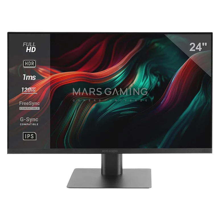 Monitor Gaming MARS GAMING MV-24 24" Frameless Slim Ergonómico Preto