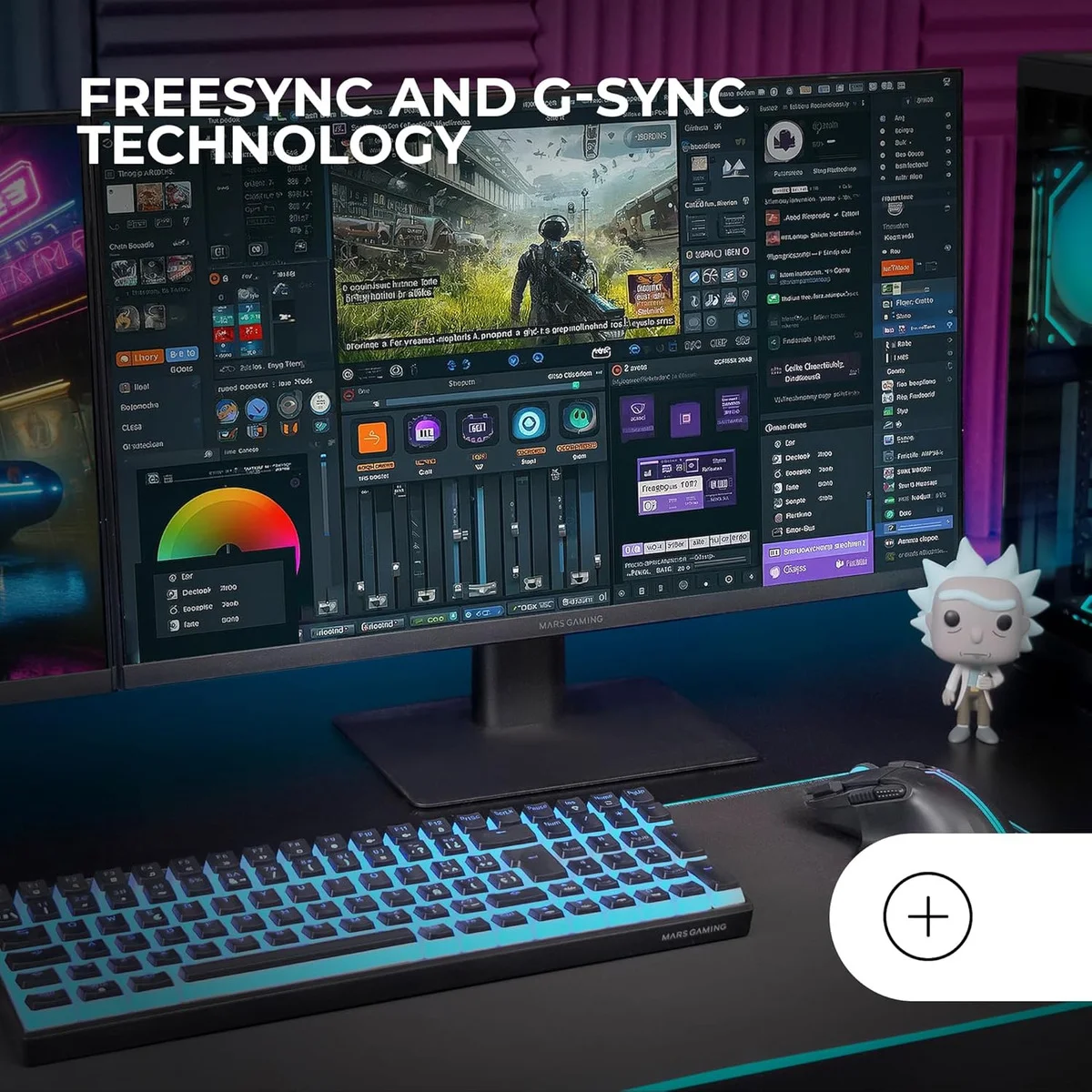 Monitor Gaming MARS GAMING MV-24 24" Frameless Slim Ergonómico Preto - Imagem 4