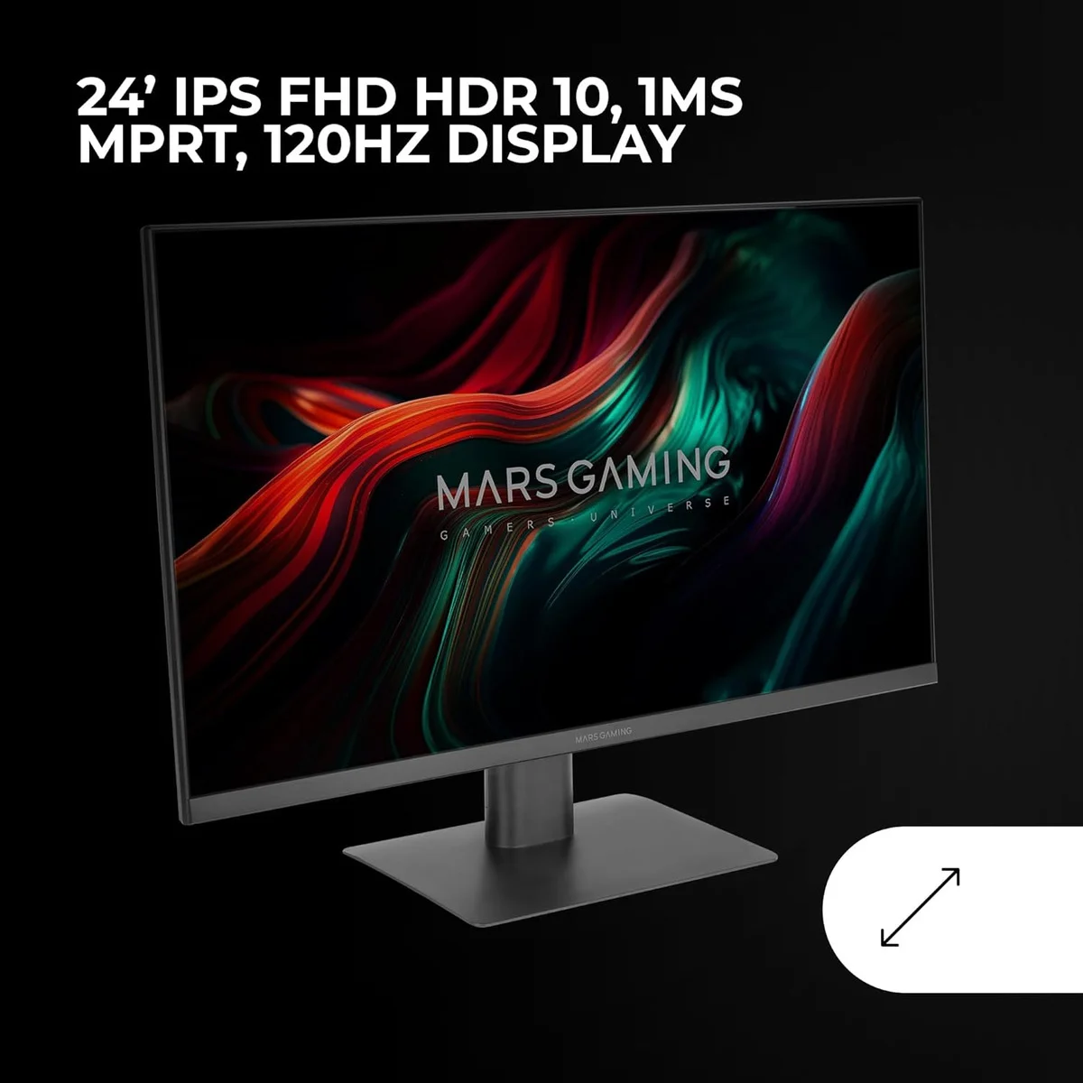 Monitor Gaming MARS GAMING MV-24 24" Frameless Slim Ergonómico Preto - Imagem 2