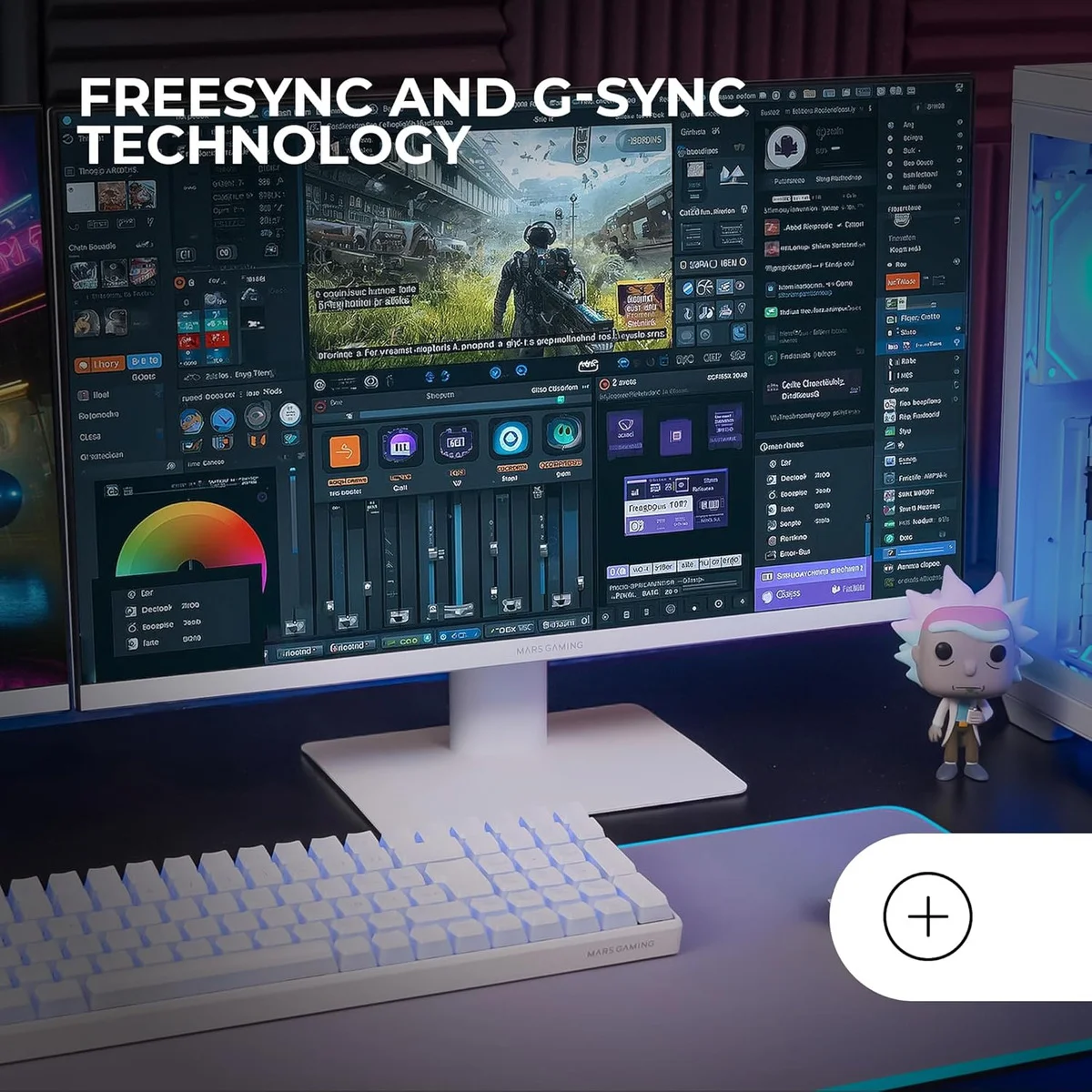 Monitor Gaming MARS GAMING MV-24 24" Frameless Slim Ergonómico Branco - Imagem 4