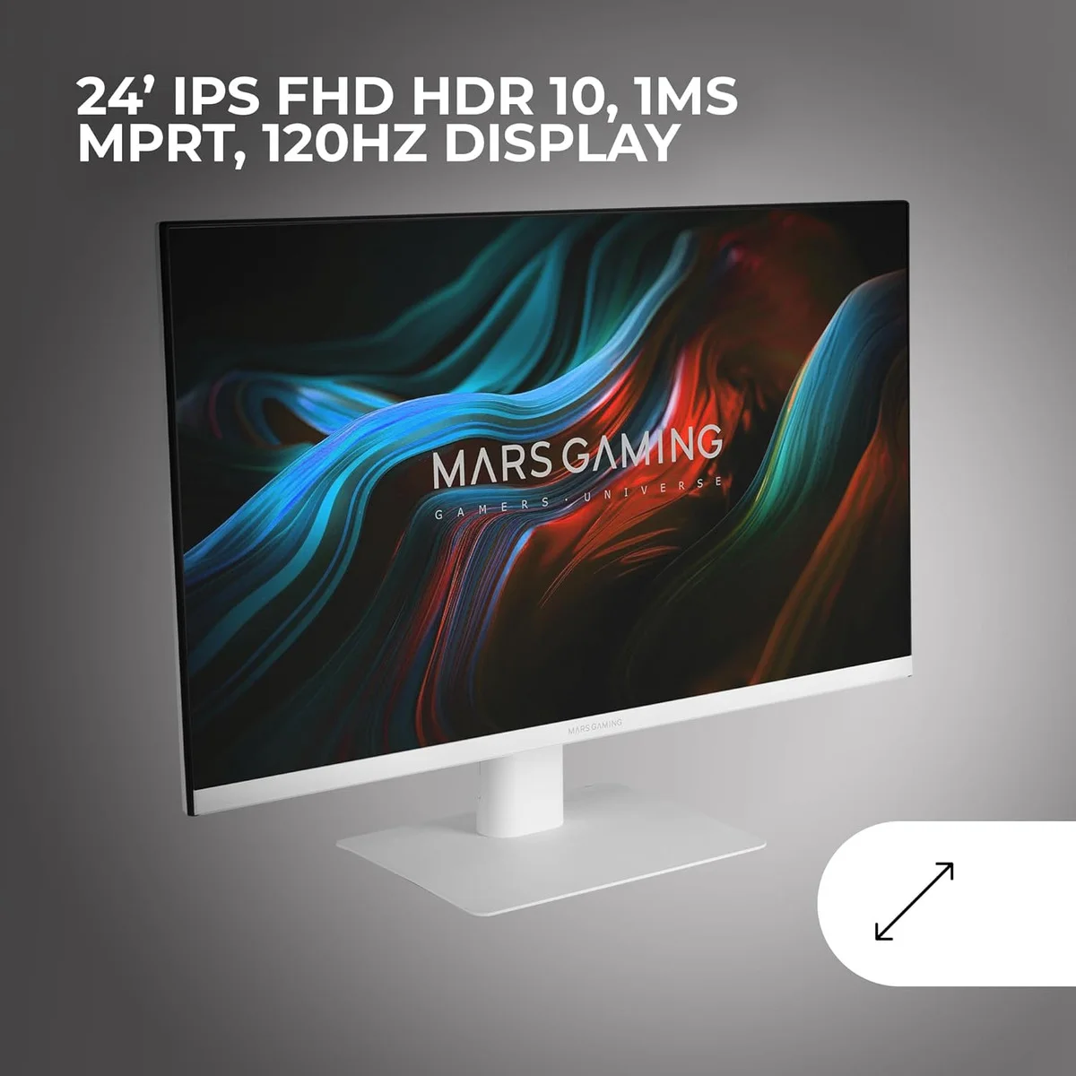 Monitor Gaming MARS GAMING MV-24 24" Frameless Slim Ergonómico Branco - Imagem 2