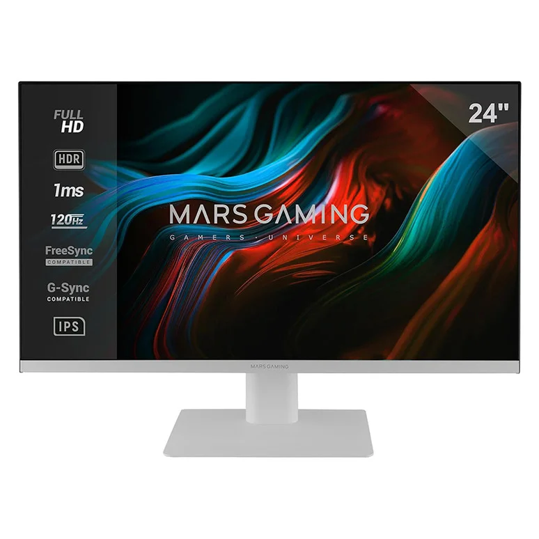 Monitor Gaming MARS GAMING MV-24 24" Frameless Slim Ergonómico Branco