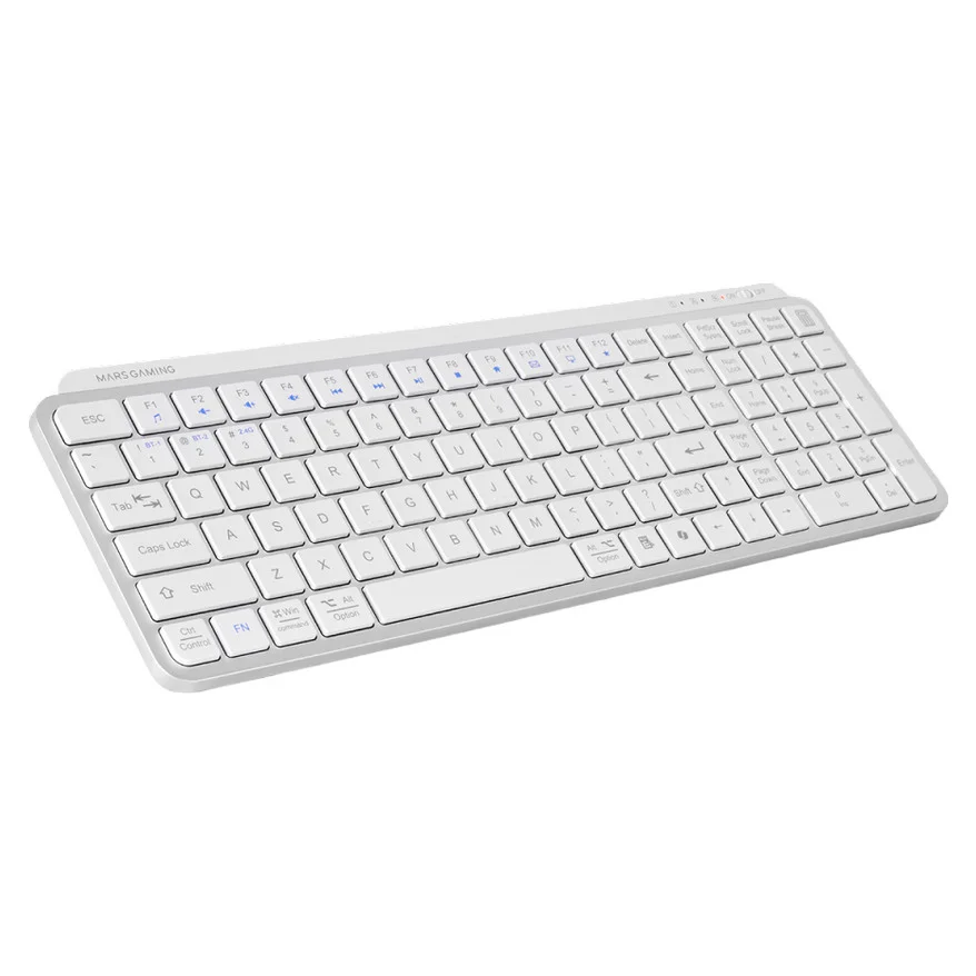 Teclado Wireless AI Mars Gaming MK-Silenkeys Bluetooth 5.1 + 2.4GPro Branco Layout PT - Imagem 2