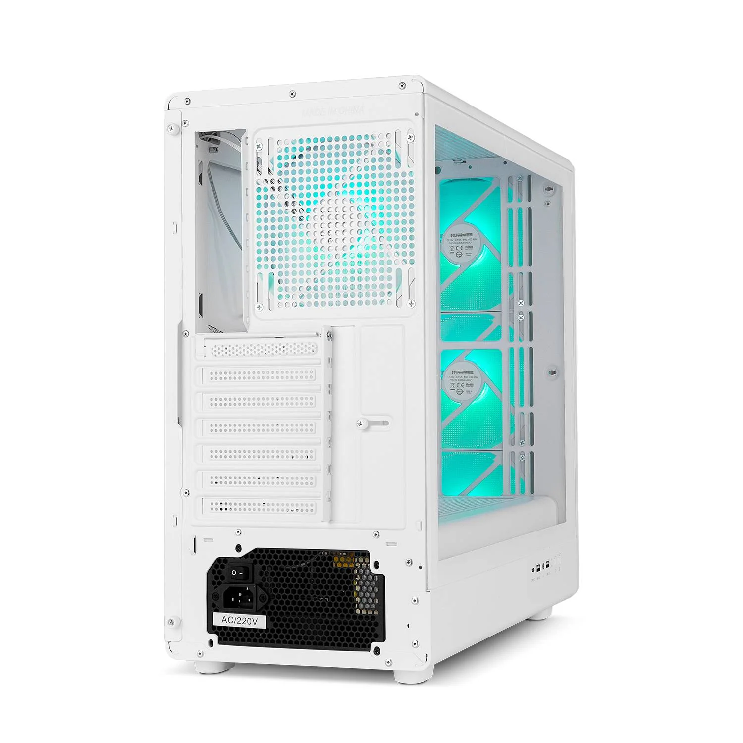 Caixa Mid Tower NOX Hummer Aero White ARGB Hyperflow Branco - Imagem 3