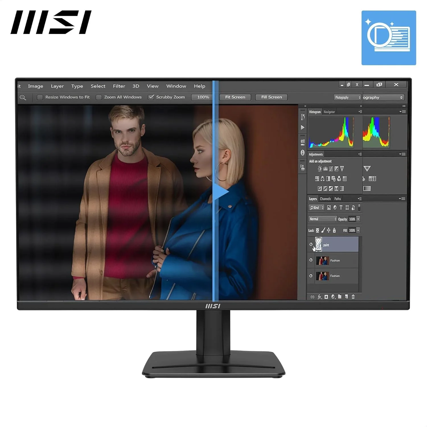 Monitor MSI PRO MP275Q E14 27" WQHD IPS 144Hz 1ms Preto - Imagem 3