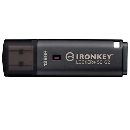 Pen Drive Kingston IronKey Locker+ 50 G2 128GB Encriptação Hardware AES-256 FIPS 197 - Imagem 1