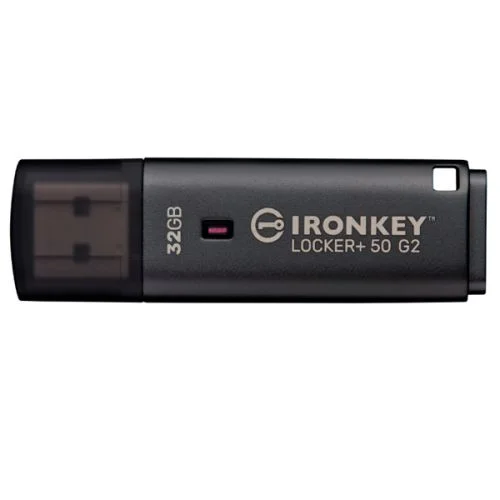 Pen Drive Kingston IronKey Locker Plus 50 G2 32GB Encriptação Hardware AES-256 FIPS 197