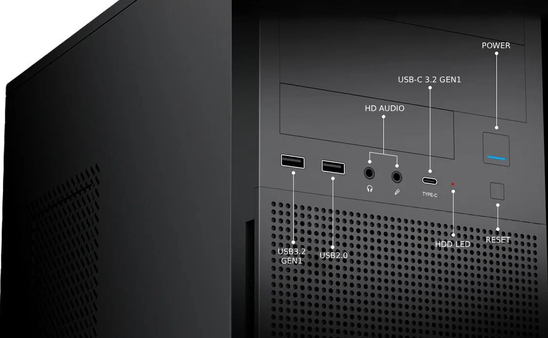 COOLBOX CAIXA ATX A780 USB-C 3.2 GEN1 FTE.500W BASIC500 - Imagem 2