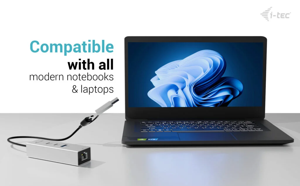 Hub USB-C e USB-A I-TEC Metal 3 Portas 2x USB-C 1x USB-A Gen1 Ethernet 2.5GLAN Cinzento Espacial - Imagem 5