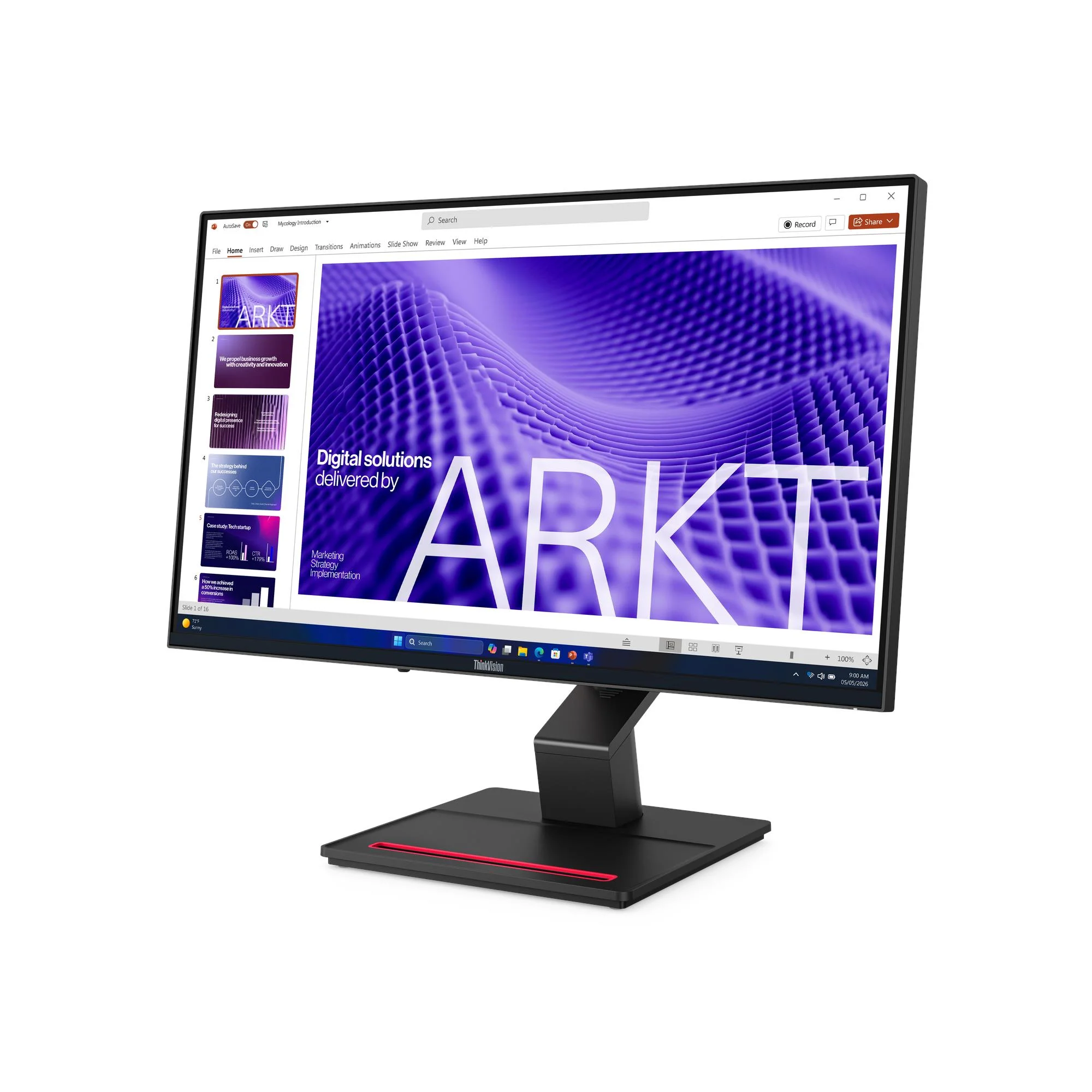 Monitor Lenovo ThinkVision T24D-4t 23.8" Full HD 120Hz IPS Ecrã de Toque HDR10 USB-C 100W Preto - Imagem 2