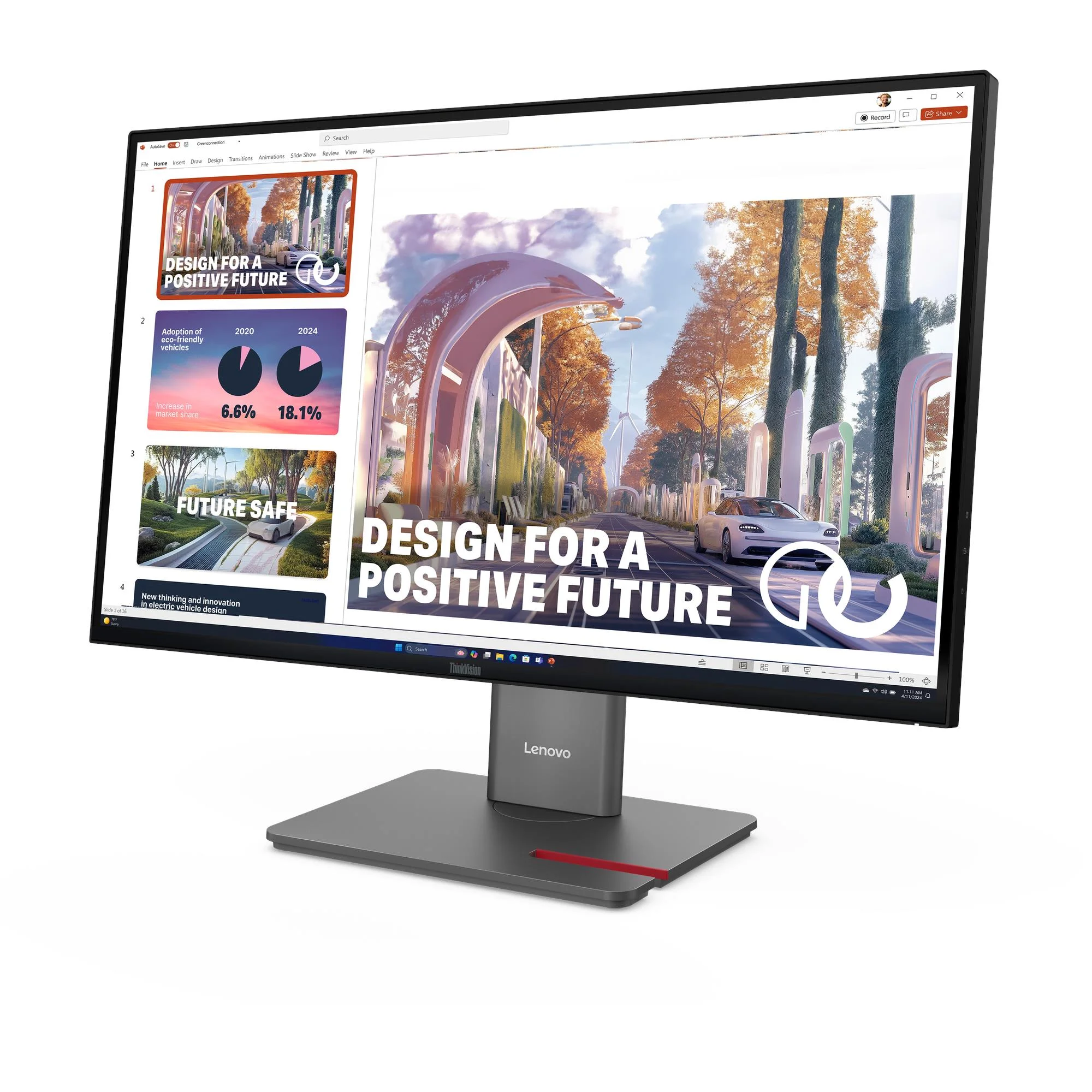 Monitor Lenovo ThinkVision P27QD-40 27" QHD 120Hz IPS USB-C 140W com Webcam MC60 Preto - Imagem 4