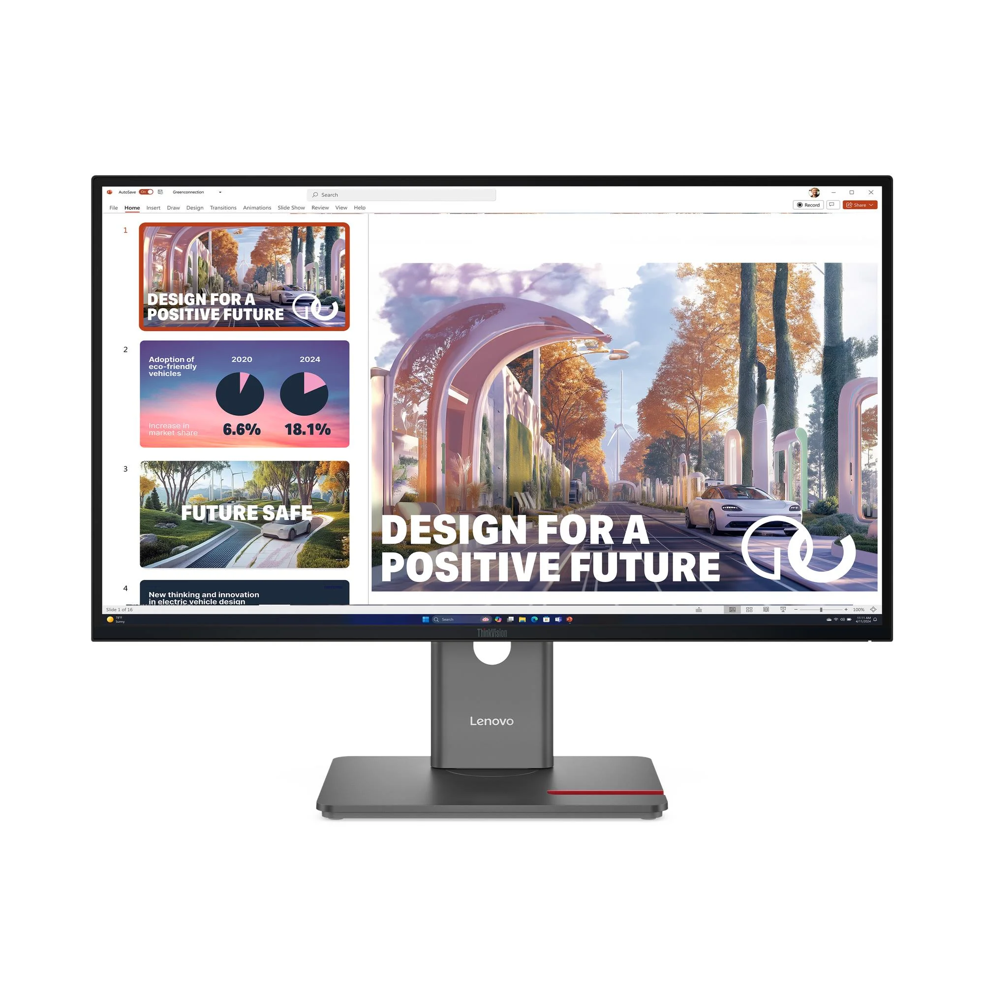 Monitor Lenovo ThinkVision P27QD-40 27" QHD 120Hz IPS USB-C 140W com Webcam MC60 Preto - Imagem 1