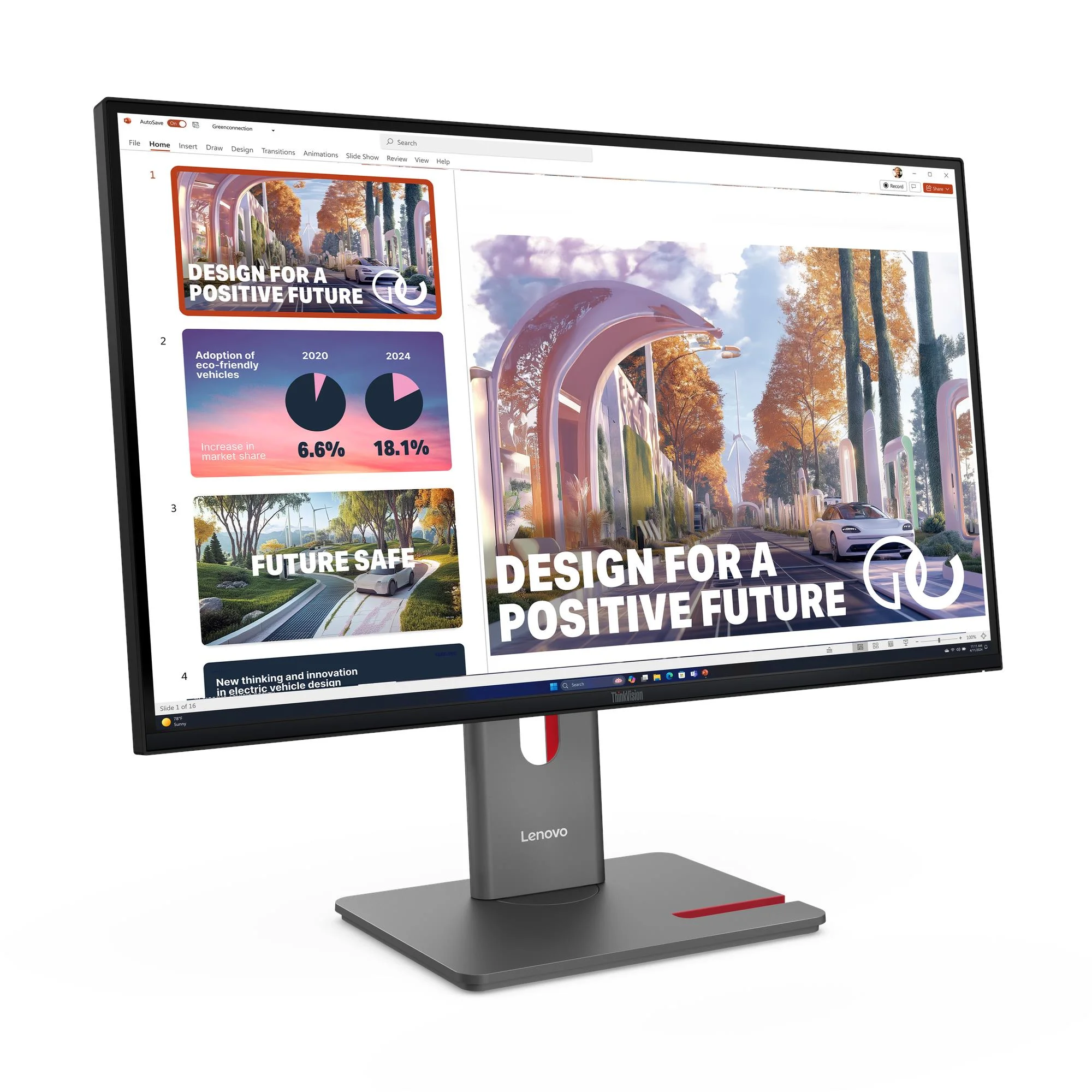Monitor Lenovo ThinkVision P27QD-40 27" QHD 120Hz IPS USB-C 140W com Webcam MC60 Preto - Imagem 3