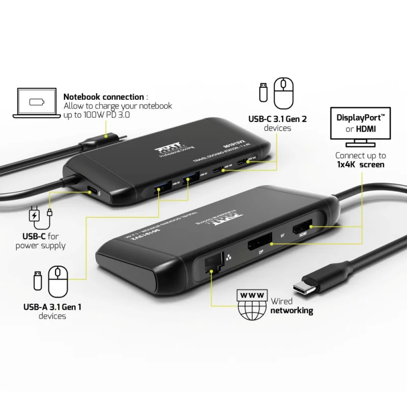 Docking Station USB-C de Viagem Port Designs 1x 4K Power Delivery 100W - Imagem 6