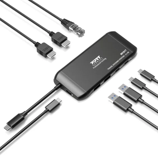 Docking Station Port Designs Travel USB-C 2x4K HDMI PD 100W - Imagem 2