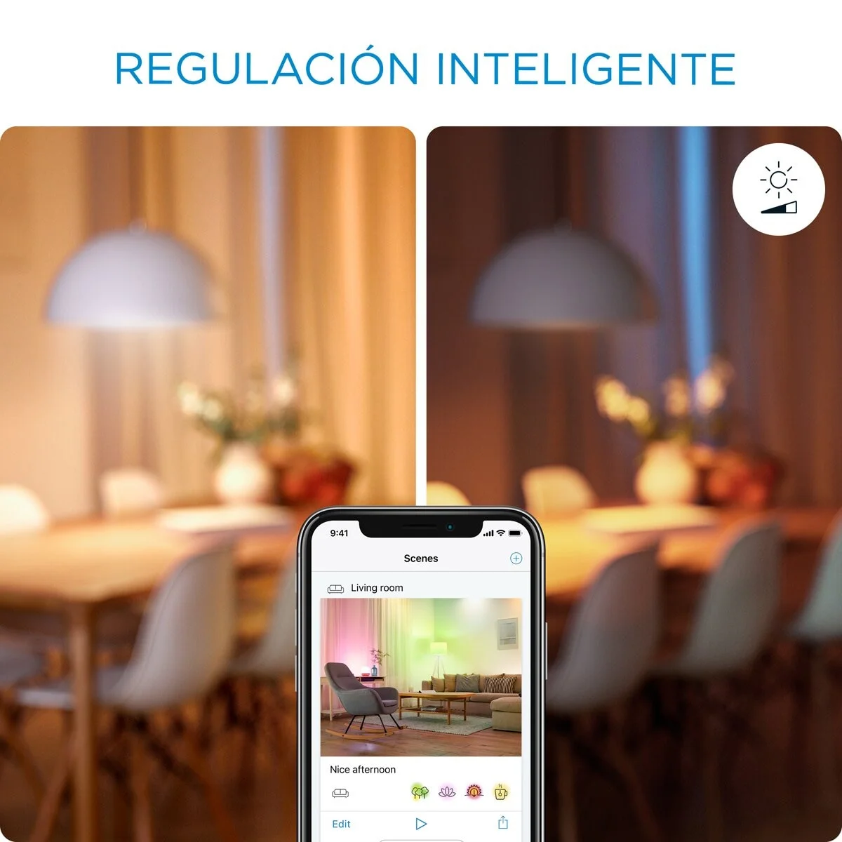 Lâmpada Inteligente WiZ A67 E27 100W Wi-Fi Bluetooth Branco Regulável (2700K-6500K) - Imagem 5