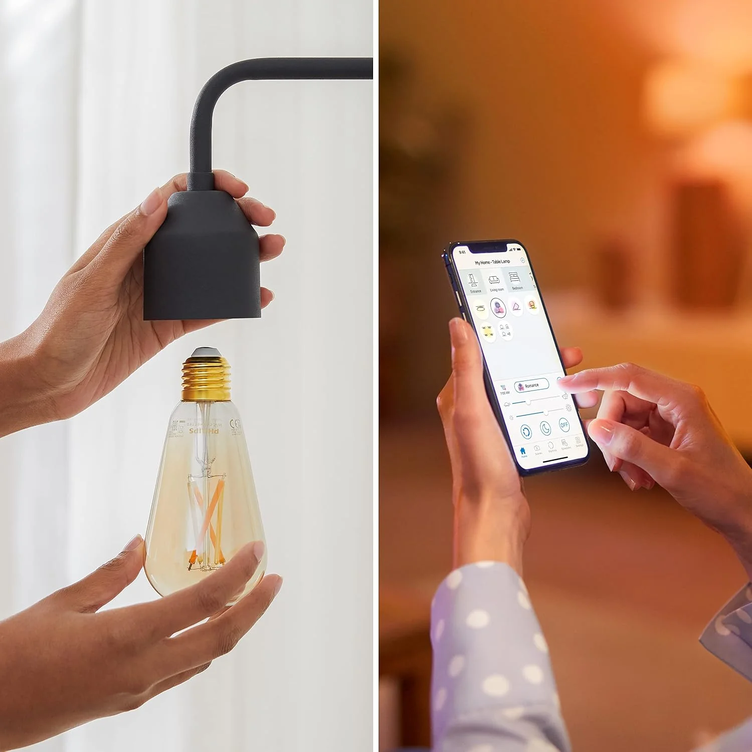 Lâmpada de Filamento LED Philips ST64 E27 50W Wi-Fi Âmbar Regulável - Imagem 3