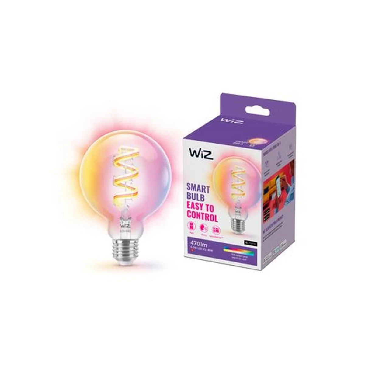 Lâmpada LED Filamento Signify G95 E27 Wi-Fi Bluetooth RGB Regulável Transparente - Imagem 2