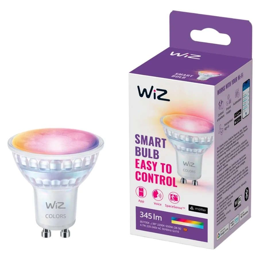Lâmpada LED Inteligente Signify GU10 50W RGB Wi-Fi Bluetooth em Vidro - Imagem 2