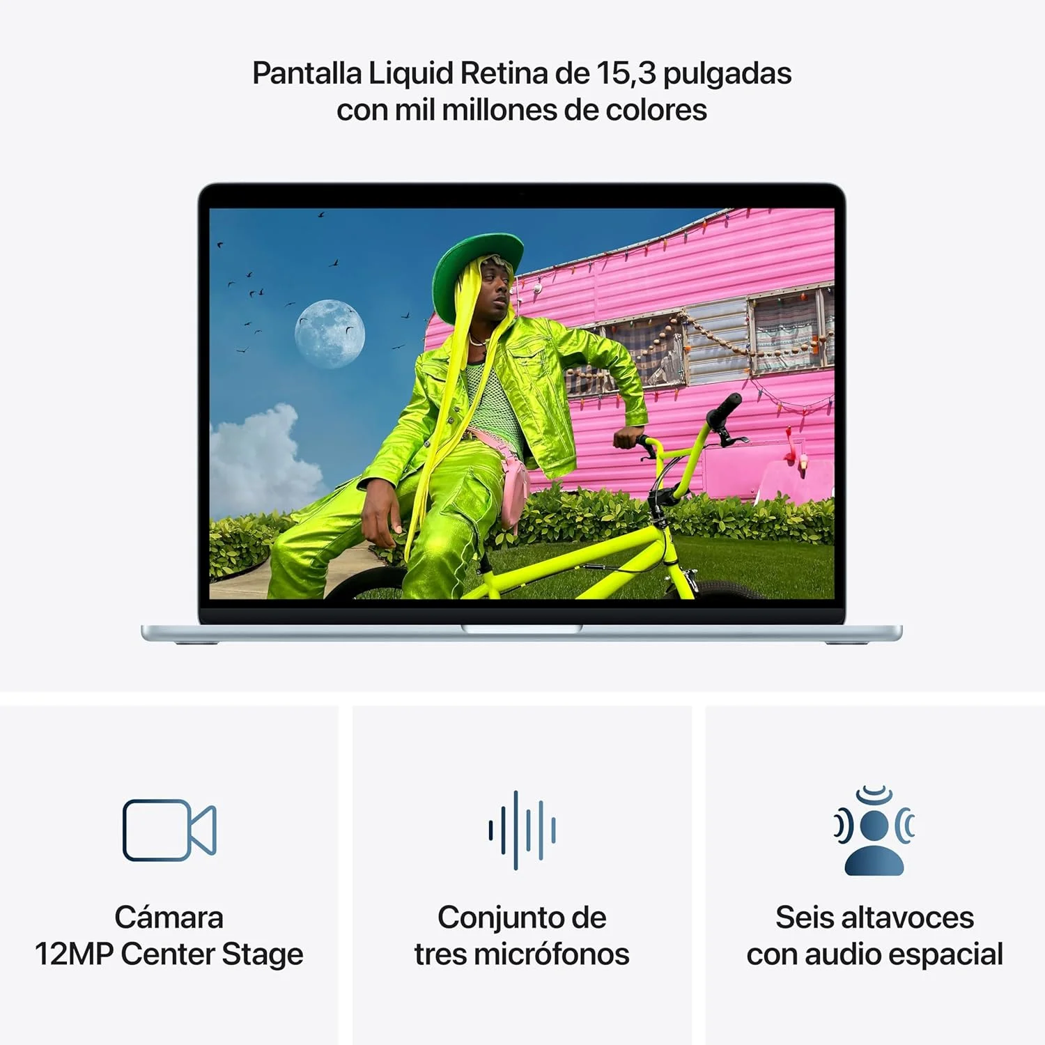 Apple Macbook Air 15,3"/ M5 10-Core CPU/ 16GB/ 1TB SSD/ 10-Core GPU/ Azul - Imagem 3