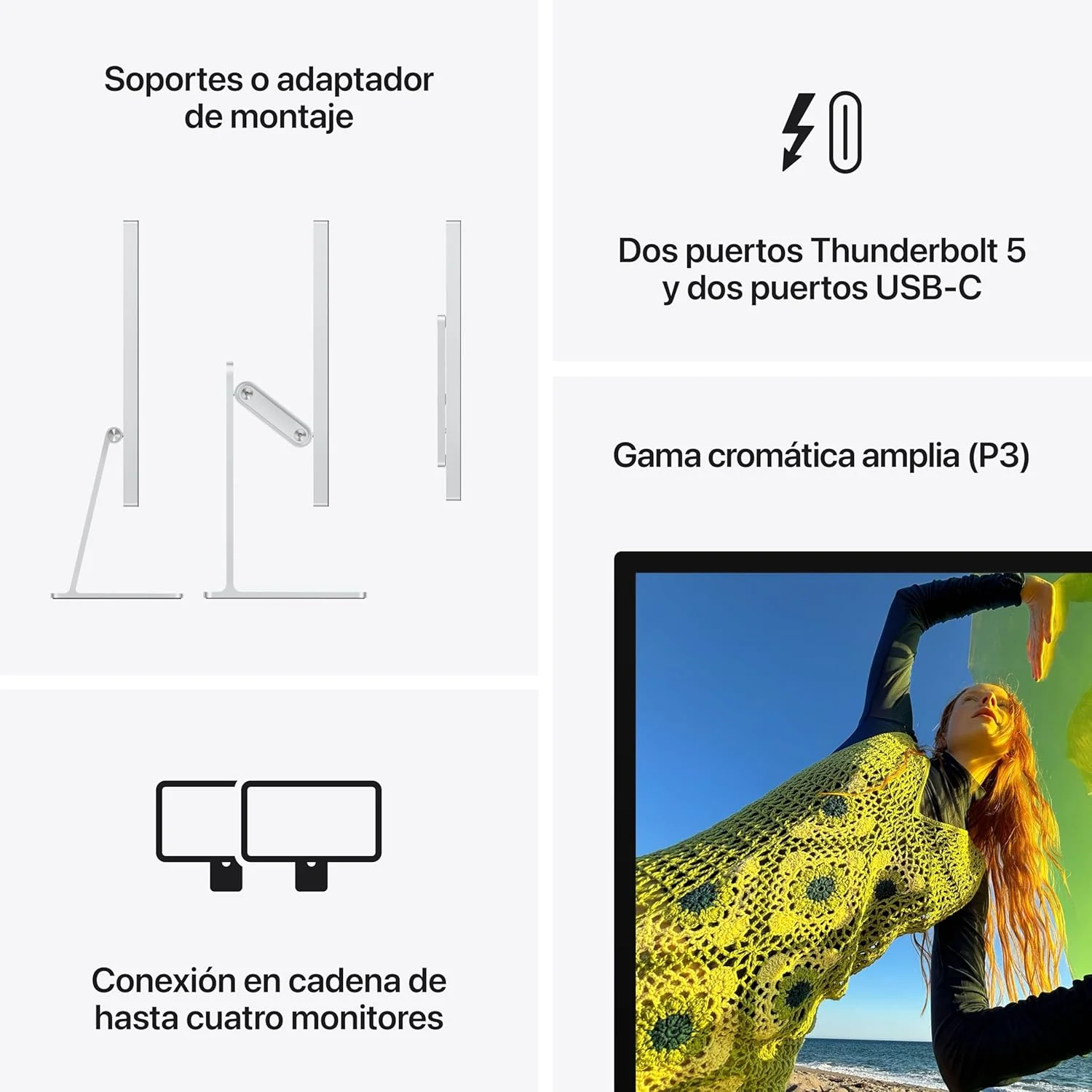Apple Studio Display 27"/ Vidro nanotexturado/ Suporte com altura e inclinação ajustáveis - Imagem 5