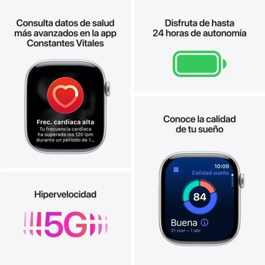 Smartwatch Apple Watch Series 11 46mm GPS + Cellular Titânio Natural Bracelete Milanese Natural S/M - Imagem 3