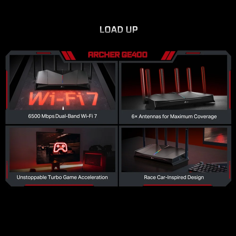 Router Wireless TP-Link BE6500 Dual-Band Wi-Fi 7 Gaming 5765 Mbps + 688 Mbps - Imagem 4