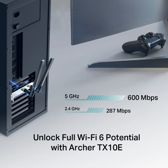 Placa PCIe Wi-Fi 6 TP-Link Archer TX10E AX900 Dual-Band Bluetooth 5.3 - Imagem 6