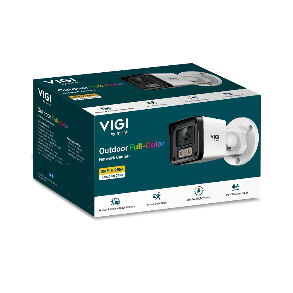 Câmara IP Bullet TP-Link VIGI EasyCam C320 2MP 2.8mm Full-Color Exterior - Imagem 4