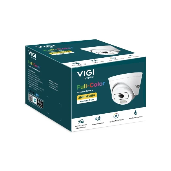 Câmara IP Turret TP-Link VIGI EasyCam C420 2MP Full-Color 4mm - Imagem 4