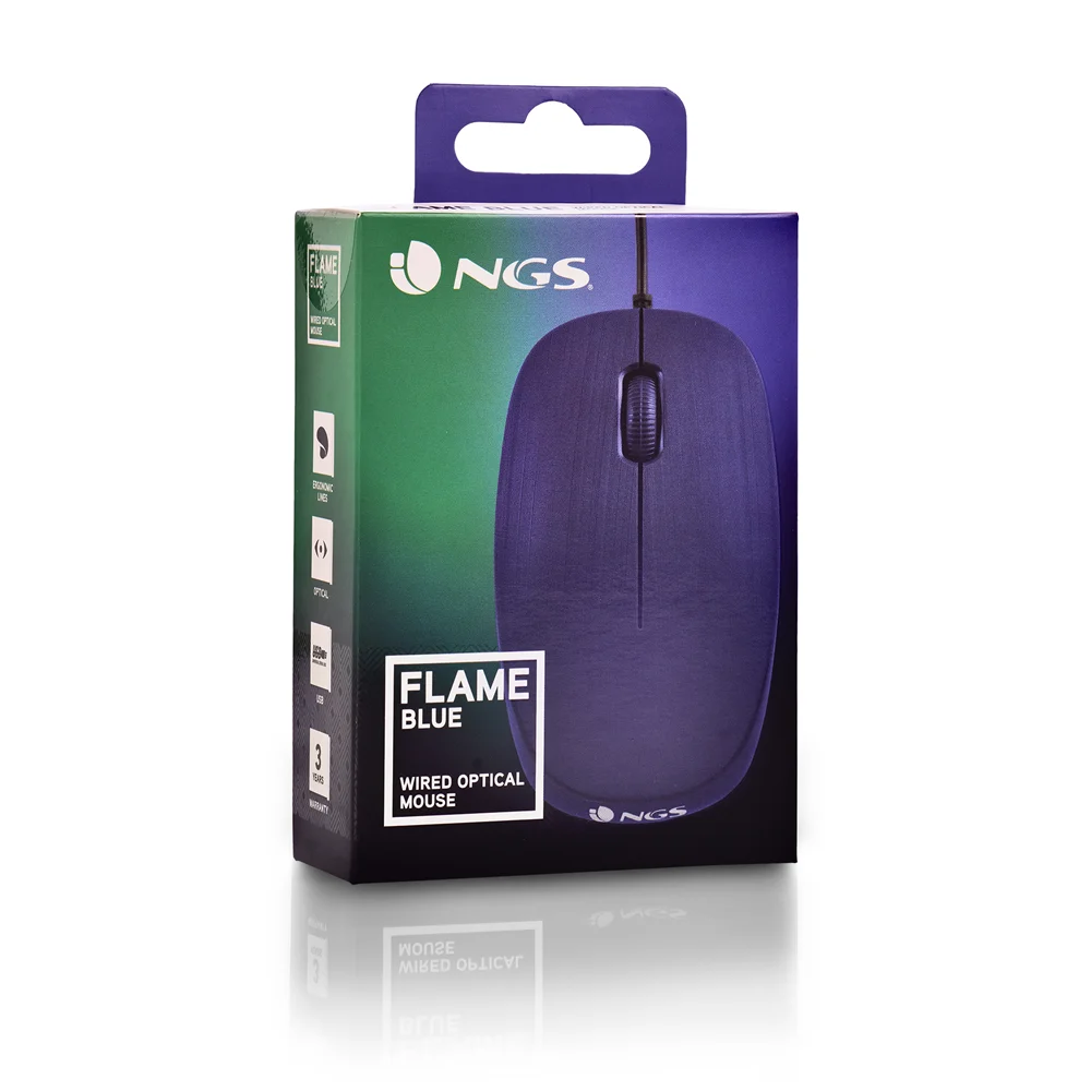 Rato com Fios NGS Flame USB Ótico 1000 DPI com Scroll - Azul - Imagem 6