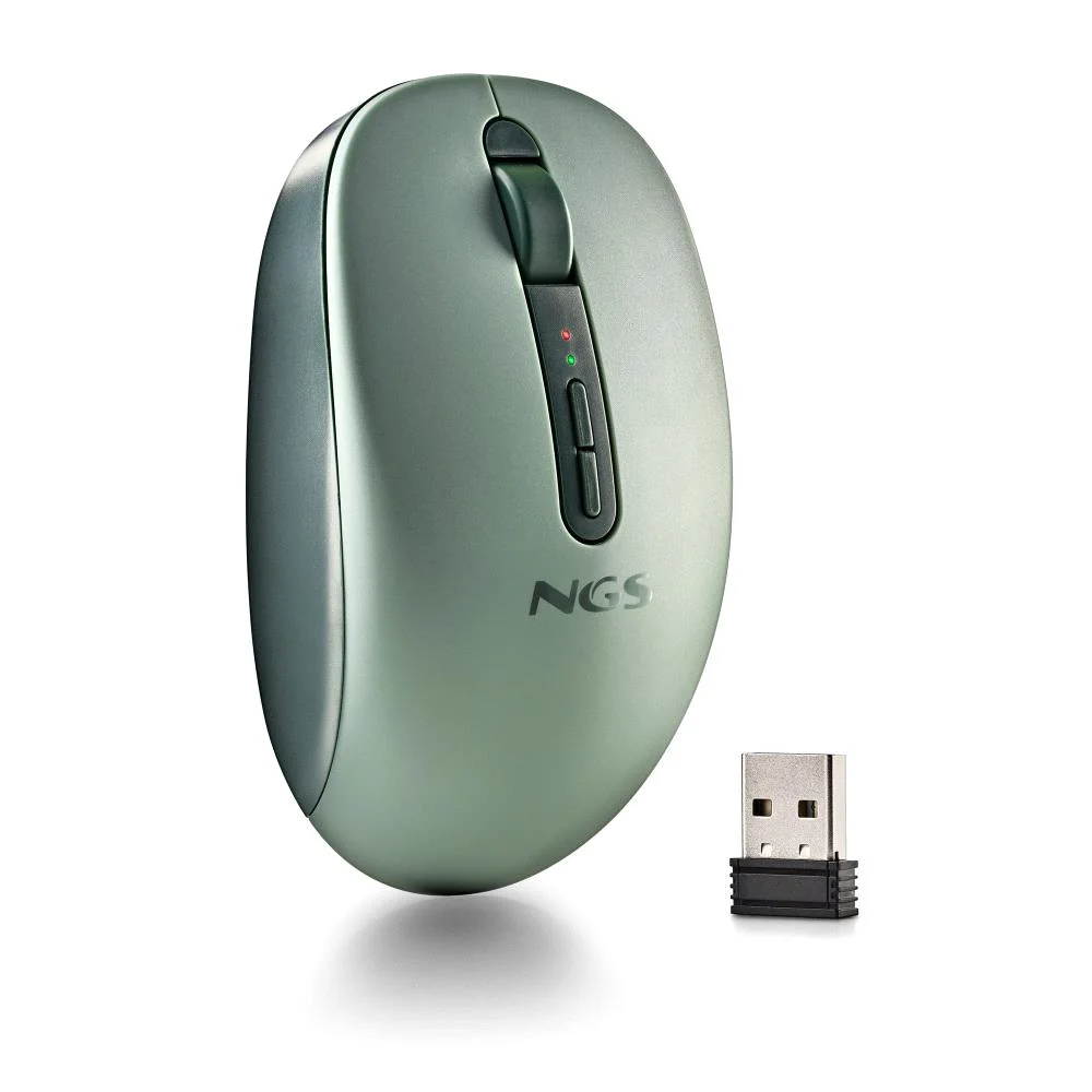 Rato Sem Fios NGS Dual Mode 2.4GHz e Bluetooth 5.2 Ambidextro Ergonómico Verde - Imagem 1