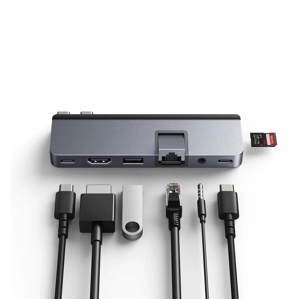 Hub USB-C Targus HyperDrive 7-em-2 Dual USB-C Thunderbolt compatível para MacBook cinzento - Imagem 5