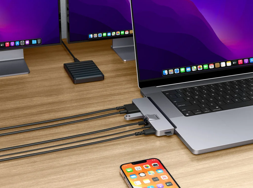 Hub USB-C Targus HyperDrive 7-em-2 Dual USB-C Thunderbolt compatível para MacBook cinzento - Imagem 11