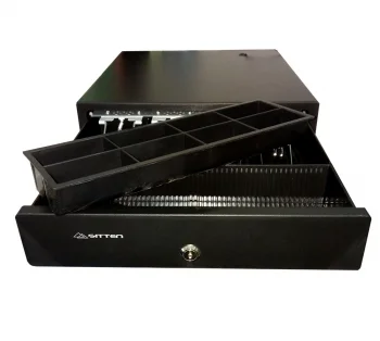 Gaveta de dinheiro horizontal metálica Sitten 35x39x8,5cm RJ11 preta - Imagem 1