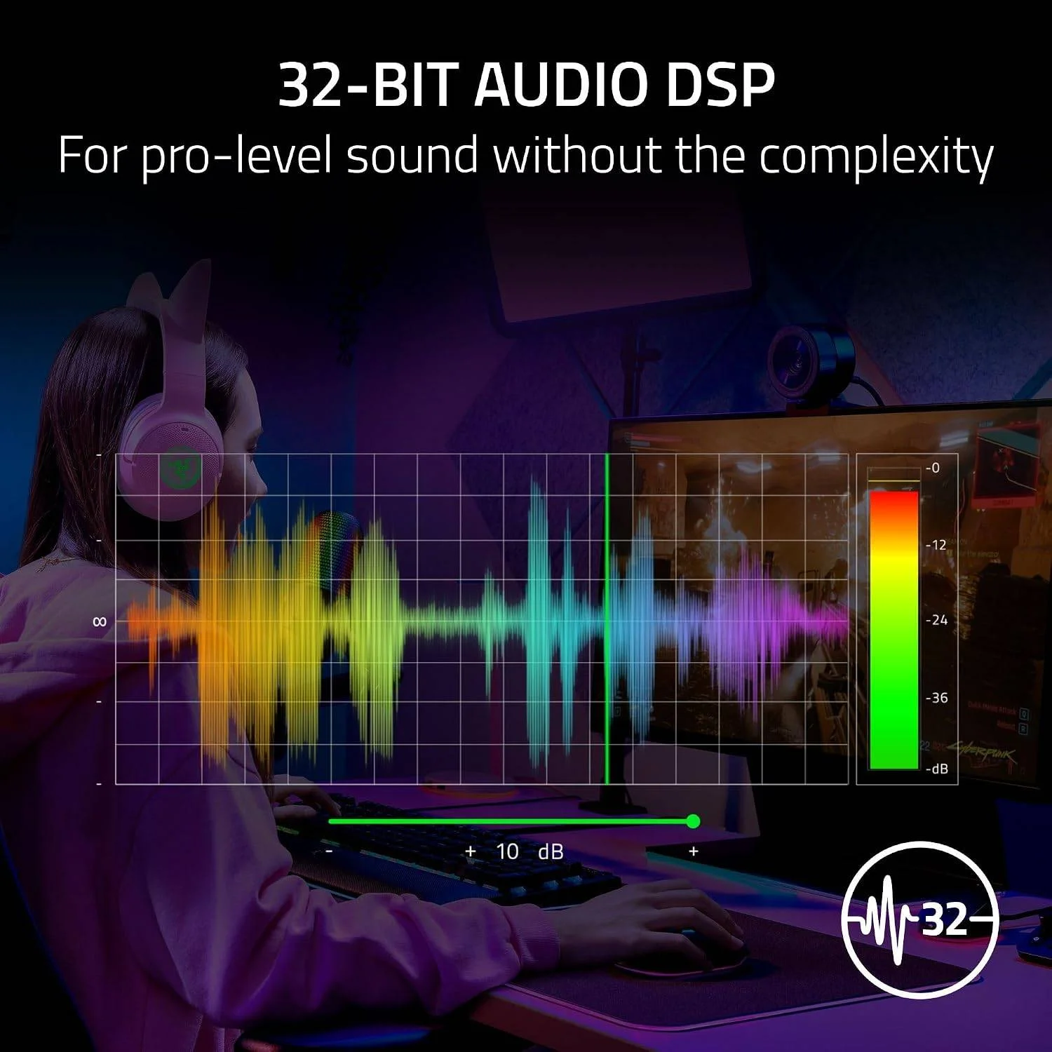Microfone Streaming Razer Seiren V3 Chroma 32-bit DSP USB RGB Preto - Imagem 2