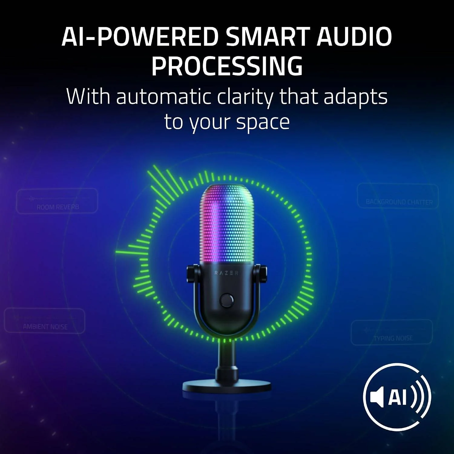 Microfone Streaming Razer Seiren V3 Chroma 32-bit DSP USB RGB Preto - Imagem 3