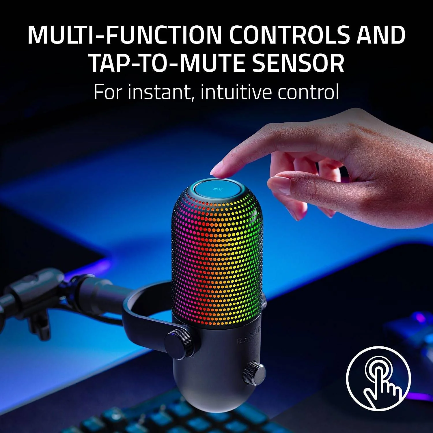 Microfone Streaming Razer Seiren V3 Chroma 32-bit DSP USB RGB Preto - Imagem 6