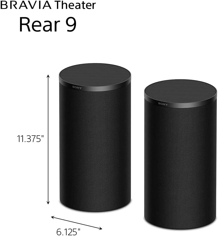 Colunas Traseiras Sony BRAVIA Theatre Rear 9 SA-RS9 Wireless 360 Spatial Sound Mapping Preto - Imagem 4