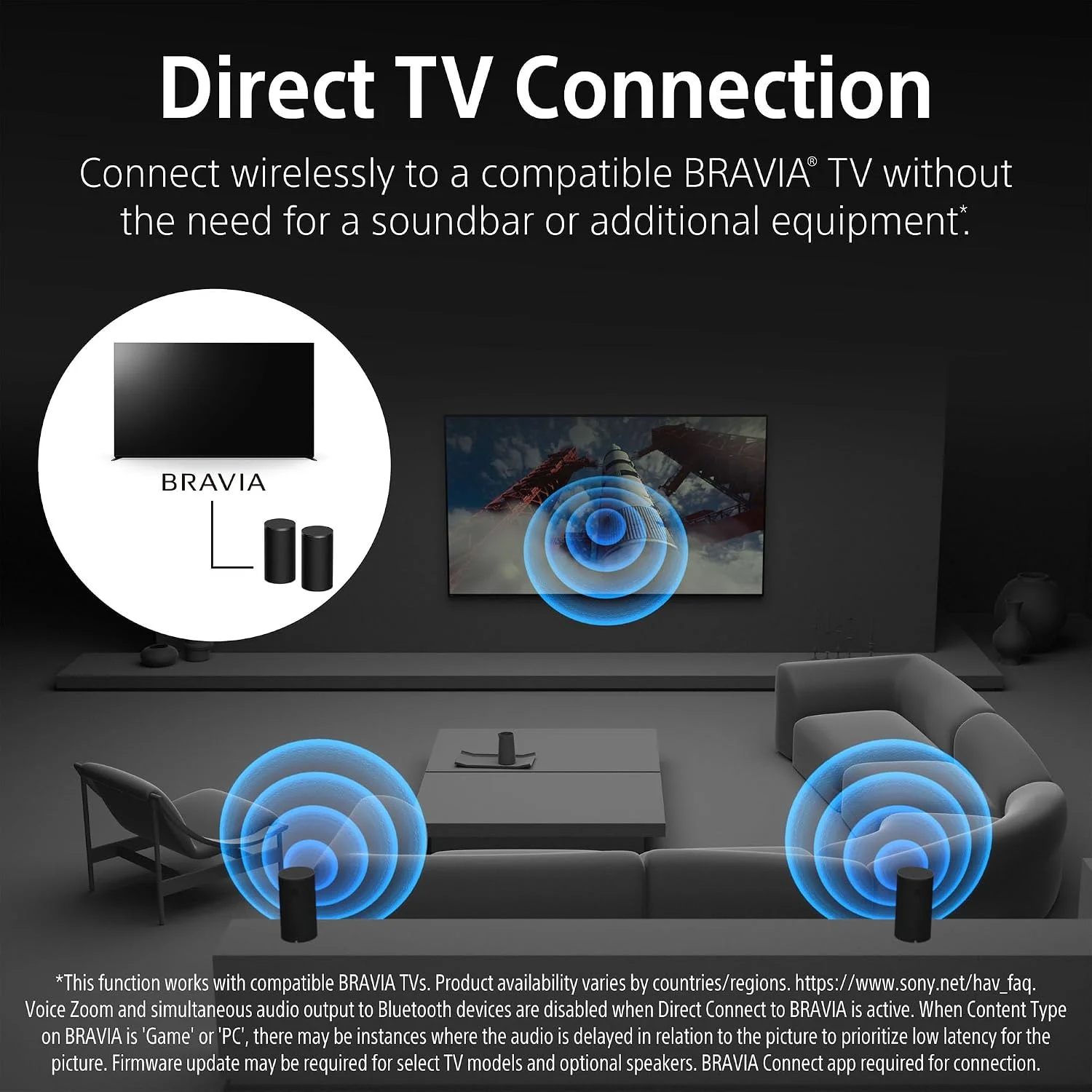 Colunas Traseiras Sony BRAVIA Theatre Rear 9 SA-RS9 Wireless 360 Spatial Sound Mapping Preto - Imagem 5