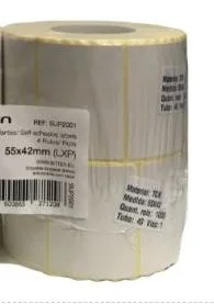 Etiquetas Autocolantes Sitten 55x42mm 2 Rolos x 1000 Etiquetas Branco Térmico para Impressoras POS