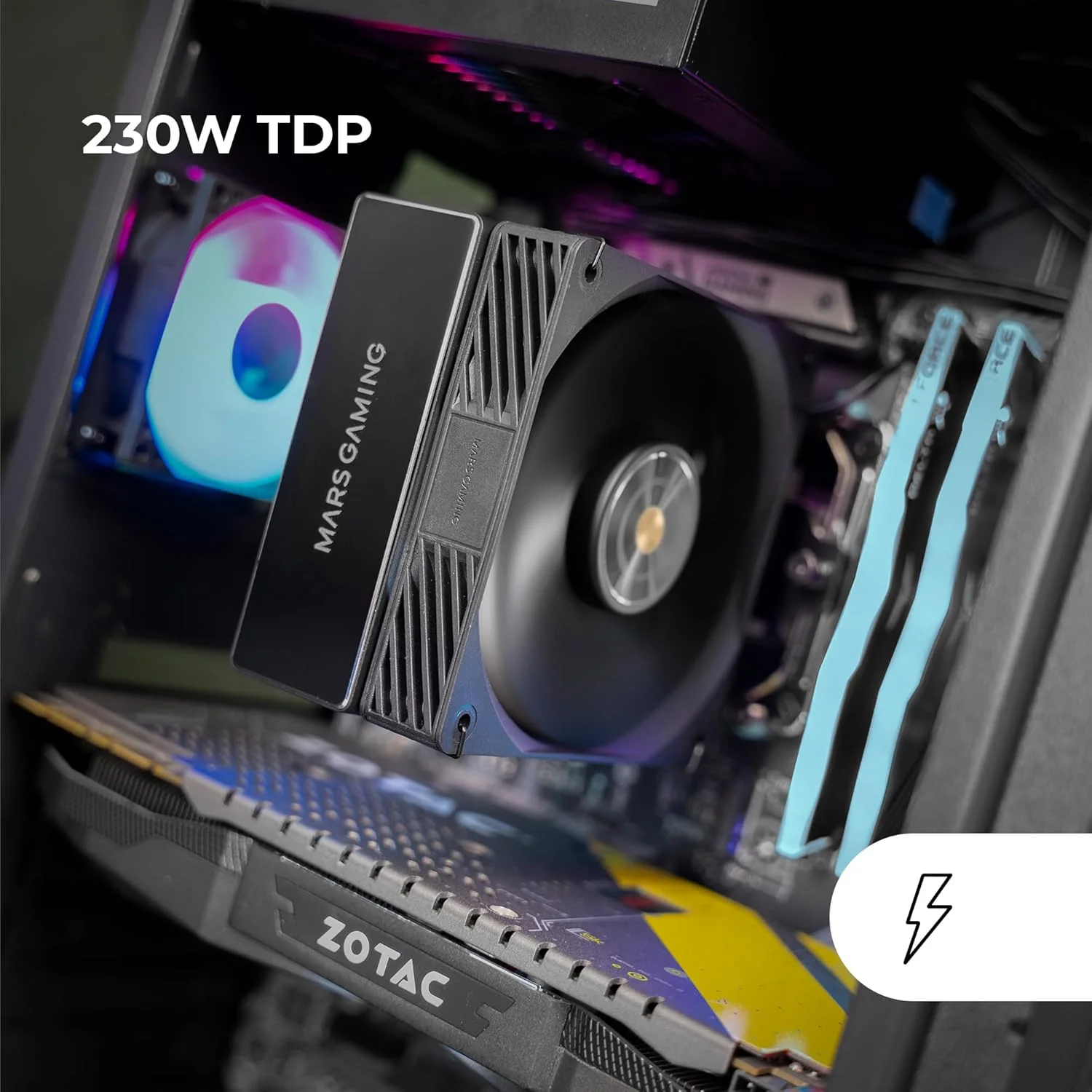 Ventilador com Dissipador Mars Gaming MCPU-X4/ 12cm - Imagem 2