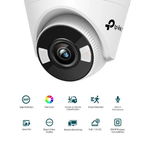 Câmara de vigilância IP TP-Link VIGI C430 3MP Full-Color Turret 2.8mm - Imagem 2