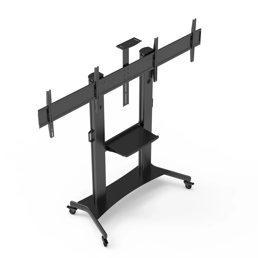 Suporte Móvel Napofix VWA1230 para 2 Ecrãs 50-75" Configuração Dupla Lado a Lado com Rodízios - Imagem 4