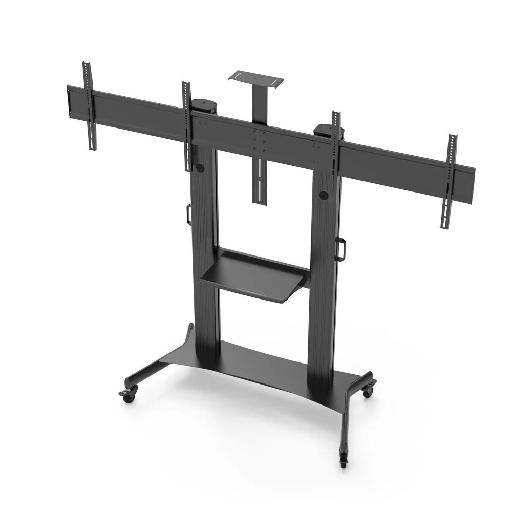 Suporte Móvel Napofix VWA1230 para 2 Ecrãs 50-75" Configuração Dupla Lado a Lado com Rodízios - Imagem 5