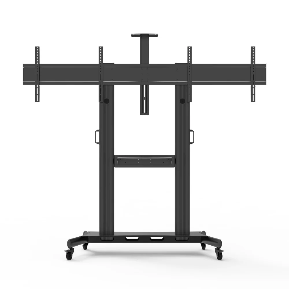 Suporte Móvel Napofix VWA1230 para 2 Ecrãs 50-75" Configuração Dupla Lado a Lado com Rodízios - Imagem 1