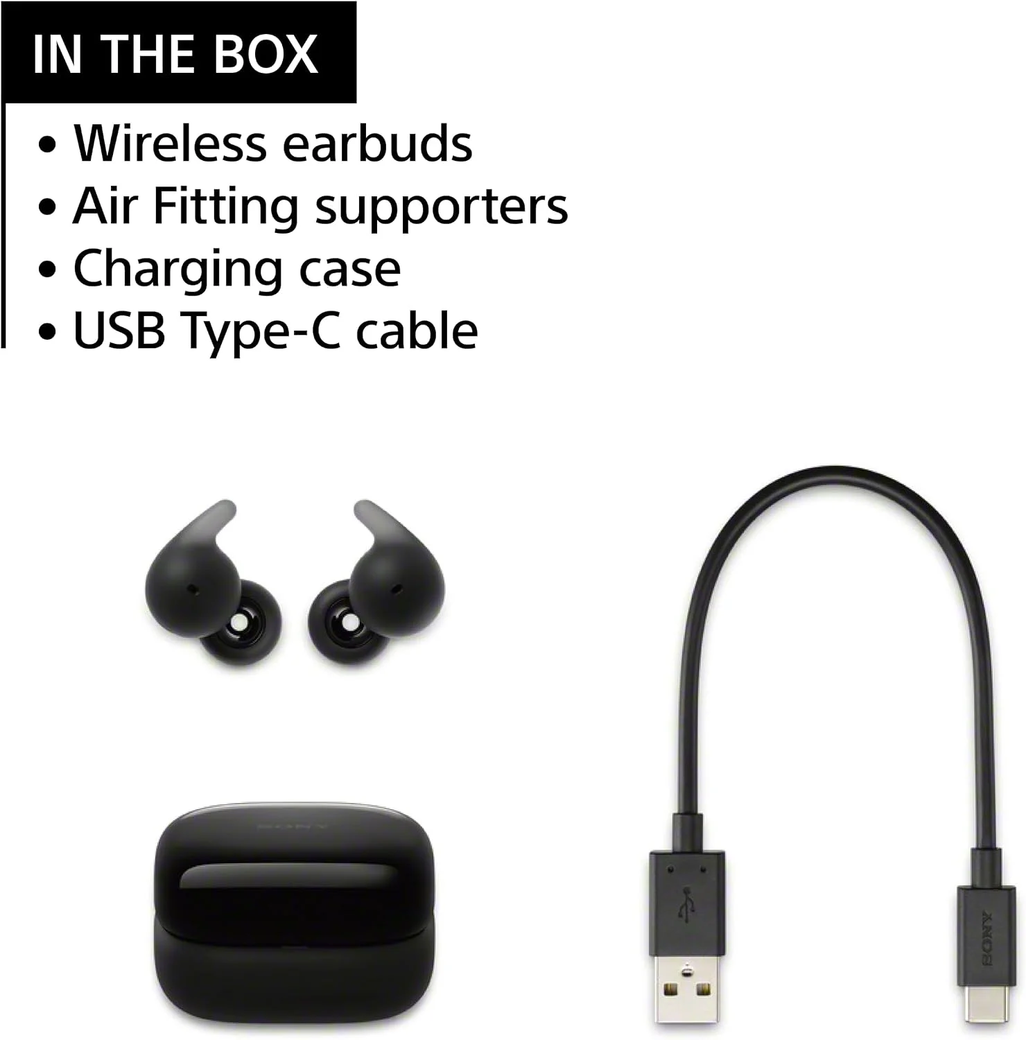 Auriculares True Wireless Sony LinkBuds OPEN WF-L910 Bluetooth Design Anel Preto - Imagem 2