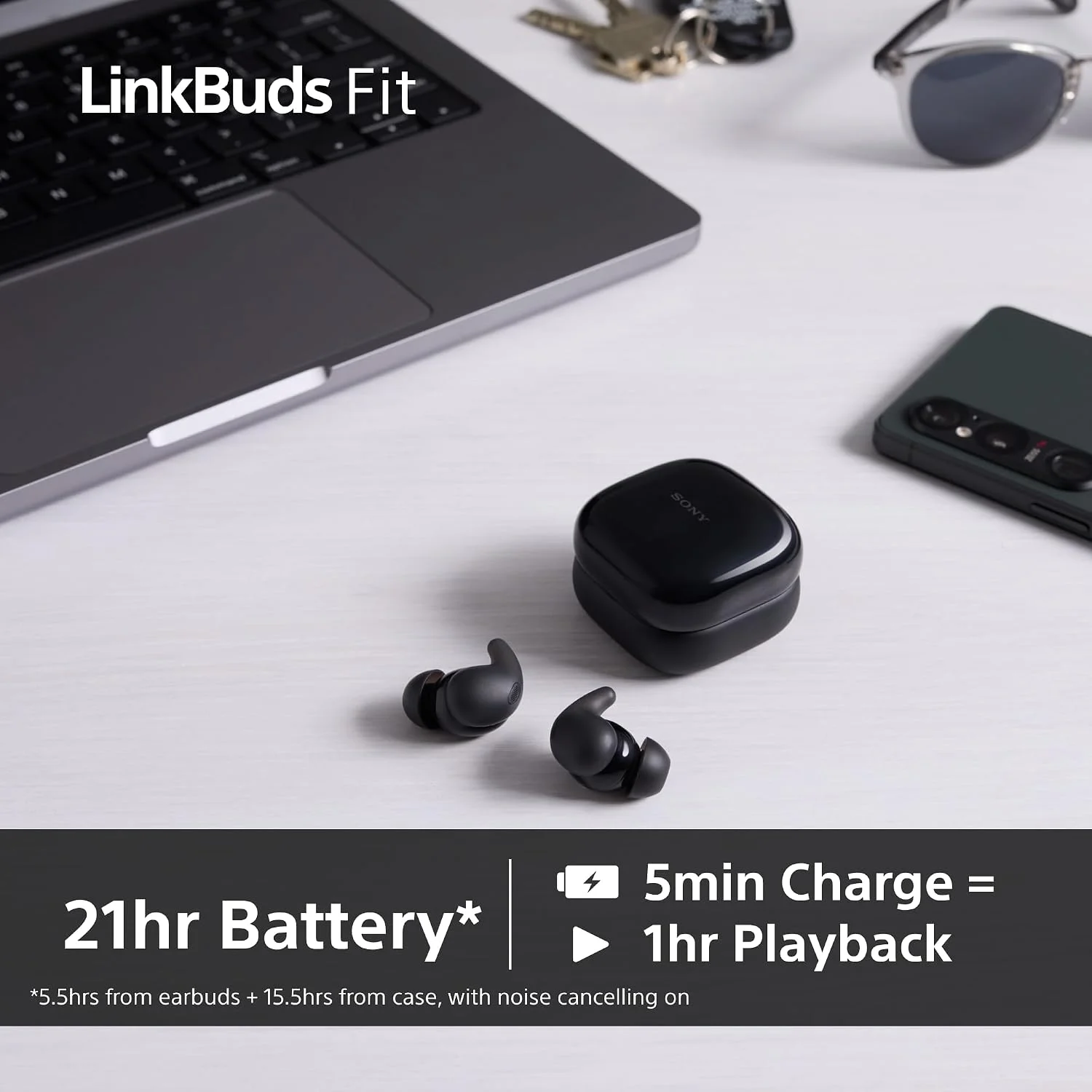 Auriculares True Wireless Sony LinkBuds FIT WF-LS910N Bluetooth Noise Cancelling Violeta - Imagem 6